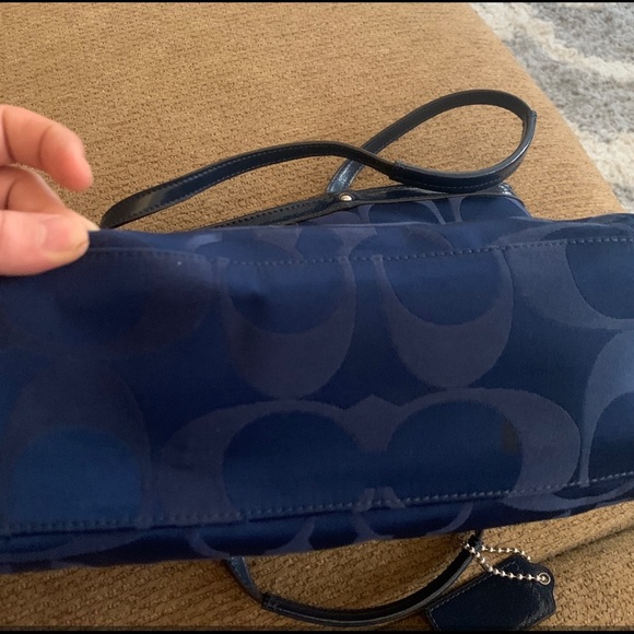 Coach blue signature sequin stripped band Hand Bag - Picture 4 of 7